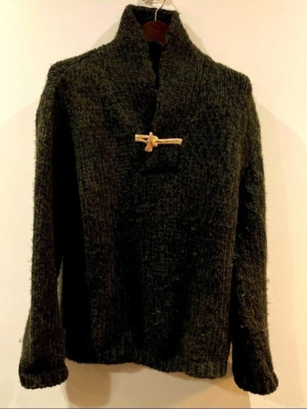 FILIPPO NOVELLI Sz L Wool Blend Sailor Collar Sweater Thick Knit Super Soft